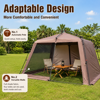 3m x 3m Automatic Setup Beach Tent, Oxford Cloth Canopy Tent Sun Shelter, all-season Outdoor Instant for Beach Outings