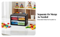 Removable Divider Transparent-Front Drawer Cabinet Black Plastic Drawer Cabinet