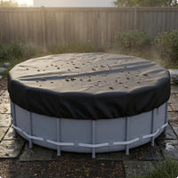 Silver-Coated Overhead-Ground Pool Cover Waterproof Round Pool Cover 210D Oxford Cloth Debris Protection