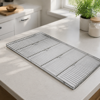 Stainless Steel Cake Cooling Rack, Grid Rack with 1.5cm Feet, Rectangular Cooling Rack for Baking, Roasting, Cooling, Polished
