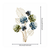 Metal Leaf Wall Gilded Finish Polished Metal Foliage Wall Art Modern Style for Living Room