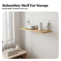 Easy to Install No-Drill Floating Shelf Space Saving Organizer Rack Strong Load-Bearing Household Storage Multi-Purpose for Renters, Homeowners, Students, Living Room, Bedroom, Home Office, Bathroom