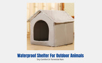 foldable wild Cat Shelter Waterproof foldable Pet Tent All-Season Outdoor Kennel for Small Dog Owners, Backyard, Garden, Balcony