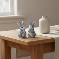 3 Pieces Easter Bunny Decor Resin Hare Figurine Set Hand-Painted Look House Decoration for Courtyard