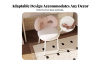 Ribbonknot spinerest Upholstered Makeup Chair Cream aesthetic Ribbon spine Stool Gold-Finished Legs Vanity Seat Elegant Design for Girls, Women, Teens, Bedroom, dressing area, Walk-in Closet