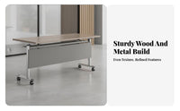 Foldable Design Foldable Rolling Table Splicing ability Rolling Flipflip-folding top table Mobile with Lockable casters Training Desk Space-Saving for Educators, portable Planners, Facility Managers, Conference Rooms, Classrooms, Classroom, Seminar