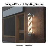 LED Barber Pole Waterproof LED Barber Pole Light Super Illuminated Storefront Signage for Outdoor, Storefront
