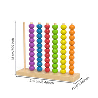 Children's Bead Counting Toy Early Learning Wooden Abacus Toy Smooth Sliding for Preschoolers