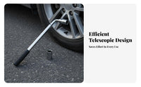 Labor-Saving L-Shaped Wheel Brace Heavy Duty Steel Construction Telescopic Lug Wrench Non-Slip Grip for Roadside Emergency, Garage