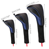 3 Pieces Long-Lasting Golf Club Head Covers Breathable Golf Headcovers with Knit Shaft Thick Wood Headcovers Lightweight for Golfers