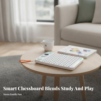 Raised Grid Gobang Board Toy Multicolor Accent Electronic Game Board Interactive Five in a Row Game Set Portable for Children, Tabletop