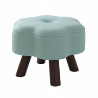 Hardwood Wood Frame Low Padded Footstool Soft pad Upholstered Ottoman Multi-Functional Small Stool Minimalist Design for Children, Homeowners, Office Workers, Living Room, Entryway, Bedroom