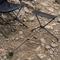 Aluminum Alloy Moon Chair Footrest Black Metal Frame Adjustable Footrest