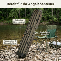 Waterproof Fishing Bag 125cm, Durable Rod Bag with Nylon Hard Shell, Dark Brown Fishing Bag for River Fishing, Wear-resistant & Portable