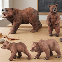 4 Pieces Bear Figurine Realistic Bear Toy Hand-Painted Animal Figurine for School Projects