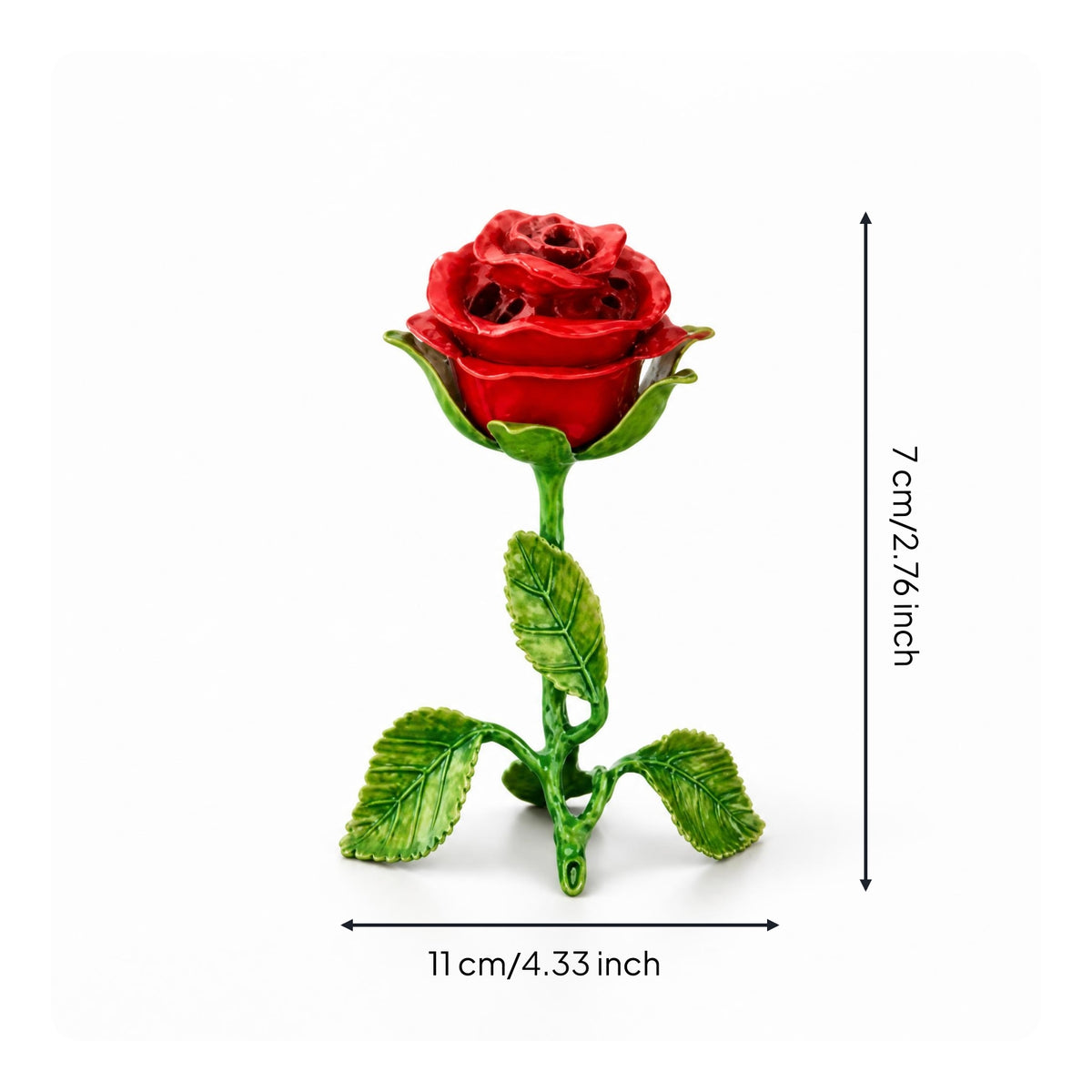 Sculptural Rose-Shaped Incense Burner Decorative Rose Incense Burner Tabletop