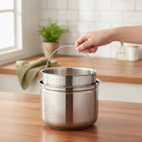 Inner Pot with Steaming Rack Perforated Rice Steaming Insert Soup Separating Pot Multi-Purpose Steamer Basket Long-Lasting