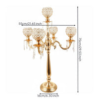 Rust Resistant Ornate 5 Head Candle Holder Table Centerpiece Event Decor for Living Room