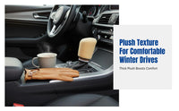 Winter Plush Gear Lever Cover, Checkered Pattern, Universal Manual Transmission Handbrake Sleeve, Interior Decor