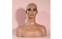 PVC Mannequin Head Photo Prop Female Bust Mannequin with Shoulders Female Display Bust for Salon
