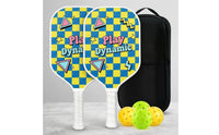 2 Pieces Fiberglass Pickleball Set with Bag Cushioned Pickleball Set Lightweight Sports Equipment Non-Slip for Beginners, Adults, Families, Outdoor, Backyard, Park