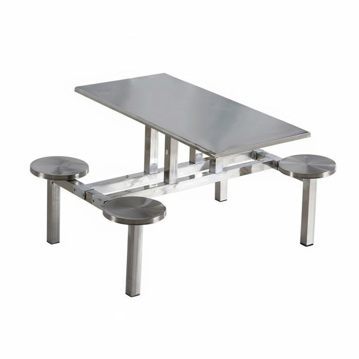 Stainless Steel Dining Table Heavy Duty Commercial Furniture Easy to Clean for Students, Food Court