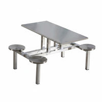 Stainless Steel Dining Table Heavy Duty Commercial Furniture Easy to Clean for Students, Food Court