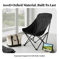 Adjustable Recline Padded Folding Lounge Chair Sturdy Steel Frame High Back Camping Recliner Ergonomic Support Portable Reclining Chair Wide Seat for Fishermen, Spectators, Office, Beach, Backyard, Fishing