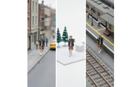 1/64 Miniature Standing Figure with Backpack Painted Scale Model Person for Hobbyists