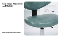 Rolling Caster casters Adjustable supportless Stool with supportrest Task Chair 360-Degree rotate Movable Furniture space-saving Design for Office Workers Artists, Professionals, Salon, Clinic, Spa, Workshop