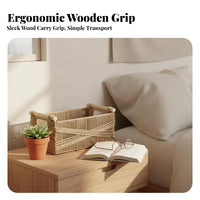 Imitation Rattan container with Handles adaptable Woven Basket with Handles