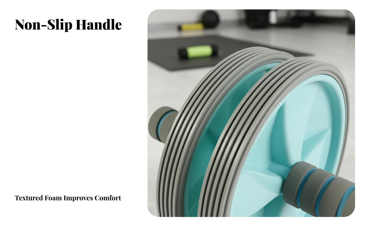Twin Wheel Abdominal Wheel Silent Function Abdominal Wheel Fitness Equipment Even Rolling Portable Design for Beginners