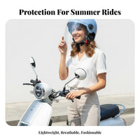 Breathable Protection Helmet Adjustable Fit Summer Helmet with Face Visor Shock Resistant Safeguarding Headwear Quick Release Buckle for Scooter Riders, Commuters, Daily Commute, Commuting, City Riding, Leisure Rides