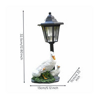 Garden Duck Statue Planter Weather Resistant Duck Family Solar Light for Patio