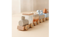 Wooden Birthday Train Educational Number Train Toy Stackable Colorful for Toddlers, Playroom, Nursery
