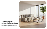 Nordic and aesthetic keyboard Key Tufted Curved Sofa Irregular Shape Living Room Seating Movable Pieces configurable Couch cushionyLike Comfort for Interior Design aficionados, Apartment Dwellers, homeowners, Lounge Area, Home, Bedroom
