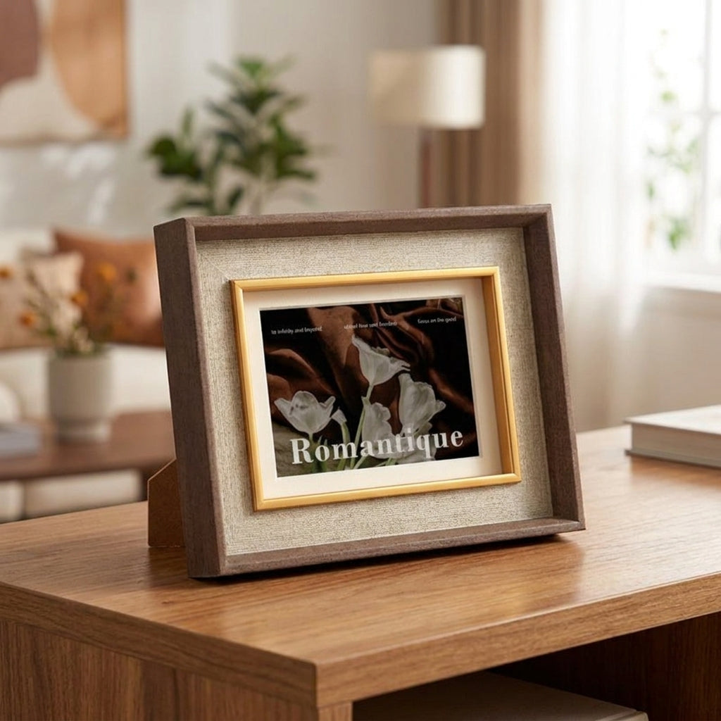 Resin Picture Frame, Moon Brown Photo Frame, Dual Use for Desk Top, Compatible with A4/B4, Photo Stand, Living Room, Gift