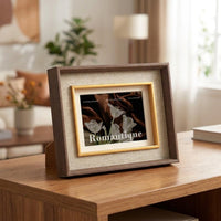 Resin Picture Frame, Moon Brown Photo Frame, Dual Use for Desk Top, Compatible with A4/B4, Photo Stand, Living Room, Gift