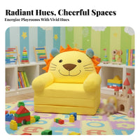 Cute Cartoon design Crownrear Princess Chair Foldable Crown-Shaped Thrindividual Soft and Comfortable Plush Armchair Lightweight Design for Girls, Toddlers, Kids, literature corner, Playroom, Bedroom, Living Room