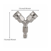 Stainless Steel Y-Shaped Connector Metal Body Three-Way Connector Pressure Washer Adapter Sturdy