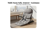 Foldable Design Adjustable Floor Lounger With Armrests Adjustable Backrest Lounger High Back Support Lounge Seat Padded Cushion for Seniors, Adults, Students, Bay Window, Balcony, Living Room, Meditation Space