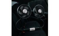 Flexible Tubes twinHead Car Fan Adjustable Heads USB Car Fan 3-Speed Vehicle Gadget