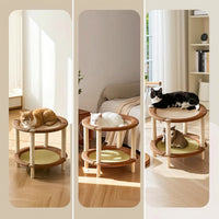 Breathable Double-Layer Cat Bed Woven Elevated Cat Bed Cool Furniture Cozy for Indoor