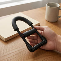 U-Shaped Wrist Exerciser Textured Hand Grip Strengthener Carbon Steel Grip Strength Exerciser Black