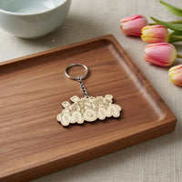 Personalized Gift Mother's Day Wooden Keychain Laser Cut DIY Wooden Keychain Kit Heartfelt Present Mom Themed Wood Craft Polished Edges for Daughters, Sons, Kids, School Projects, Birthday