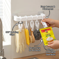 Cabinet and Sink Storage Hook for Organized Areas, Multi-functional S-Shaped Kitchen for Rags and Gloves, Utility Hanging Clip Set