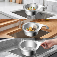 Perforated Swan Sink Strainer Basket Space-Saving Swan Drain Basket Compact Hanging Sink Colander Long-Lasting
