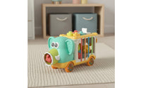 Hand-Eye Coordination Training Toddler Stacking Blocks Car Fine Movement Skills Development Elephant Pull Toy Color Recognition Educational Sensory Bin for Toddlers, Infants, Babies