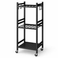 Garden Tool Organizer with Wheels Rolling for Garage, Utility Room, Homeowners