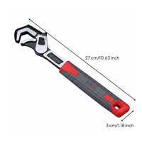 2 Pieces High Force Self Locking Wrench Single-Handed Operation Wide Jaw Adjustable Wrench Heavy-Duty Multifunctional Spanner Ergonomic Handle